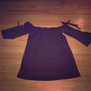 Plum purple off the should top